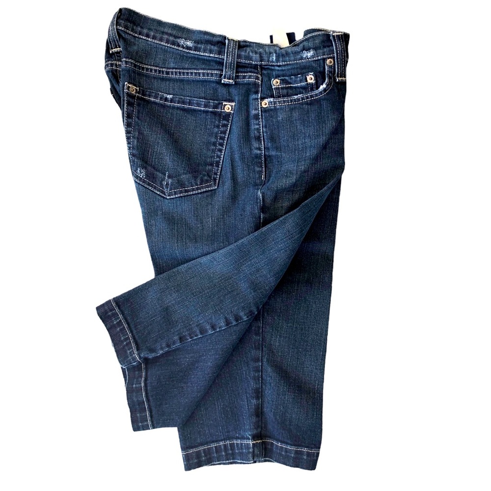 Karen Kane Denim 5 Pocket Distressed Cropped Jeans (Sz: 8)